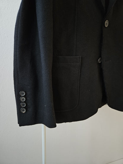 Lanvin quarter-lined wool raw edge blazer
