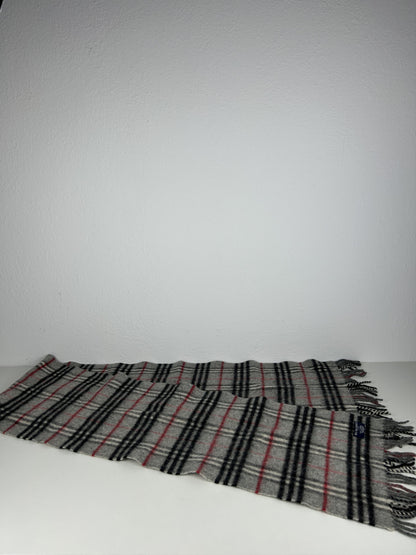 Vintage Burberry gray nova check wool scarf