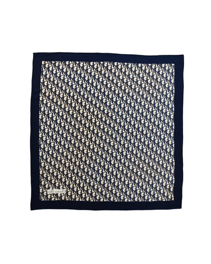 Vintage Dior trotter silk scarf navy & beige