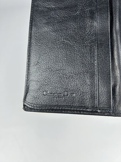 Dior flight monogram canvas and leather long trifold wallet