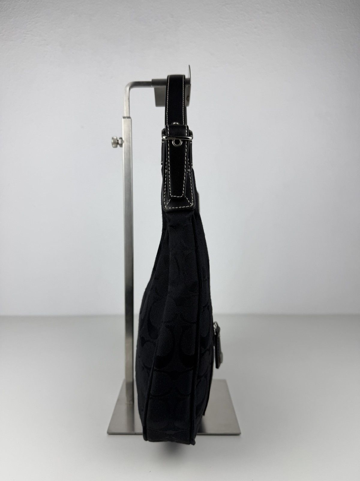Coach signature jacquard half moon small hobo bag