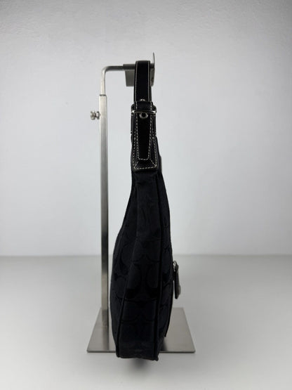 Coach signature jacquard half moon small hobo bag