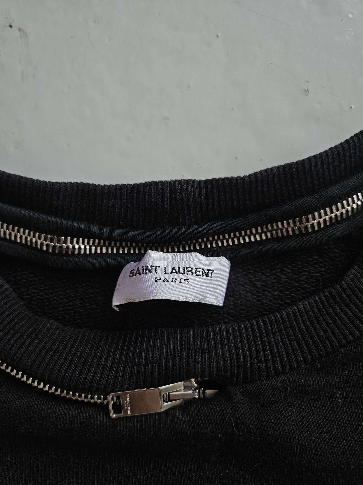 Saint Laurent zip off collar crewneck