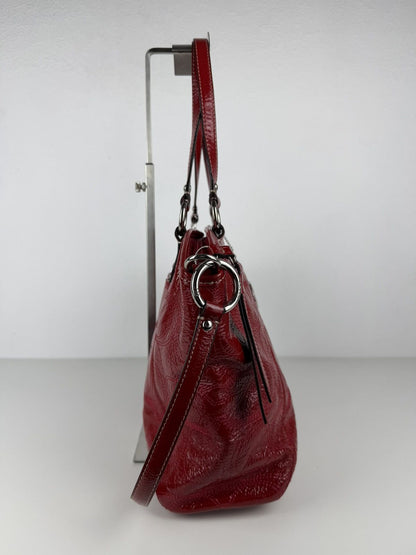 Coach signature patent leather tote bag