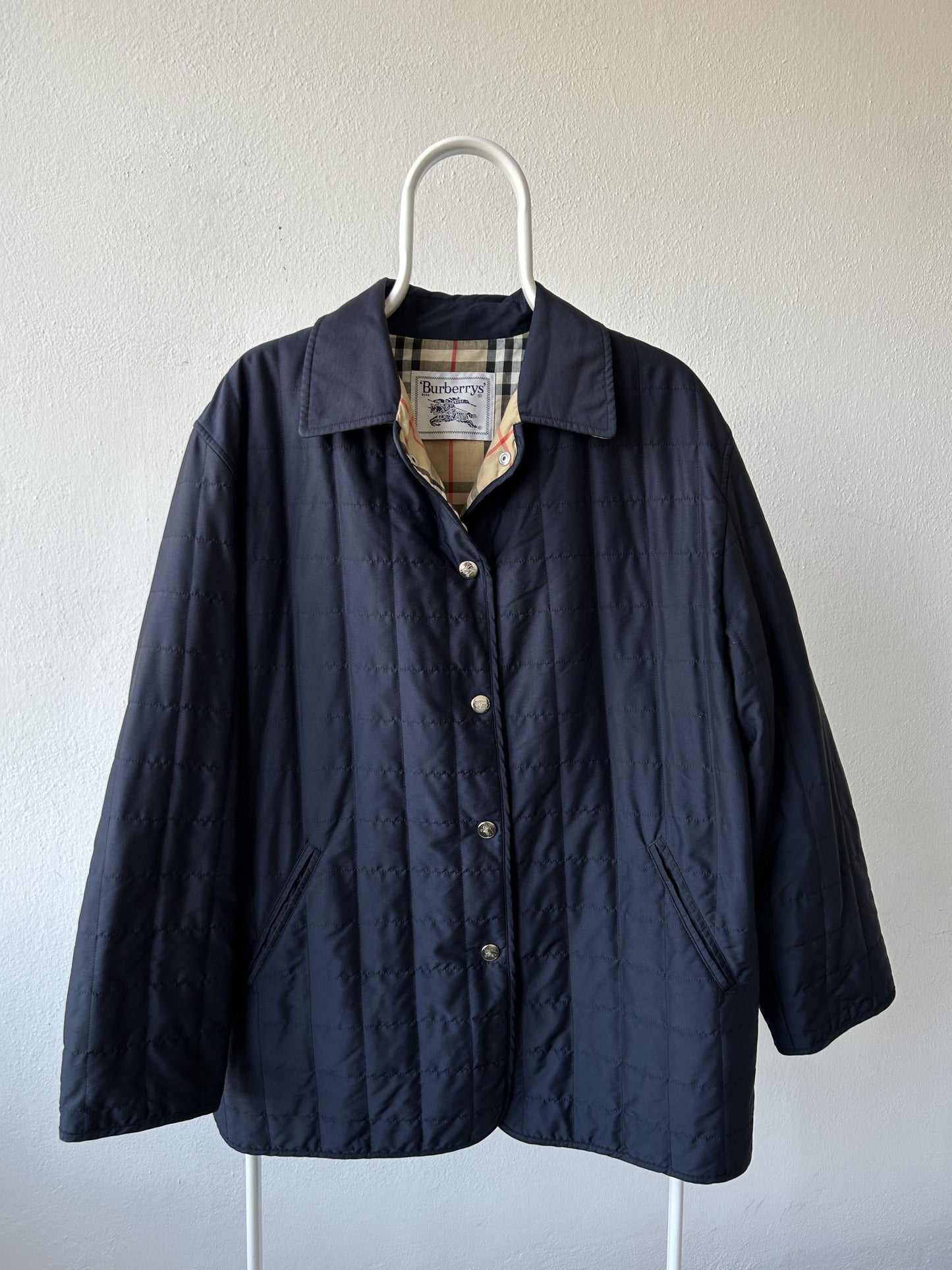 Vintage burberry nova check lined quilted light jacket