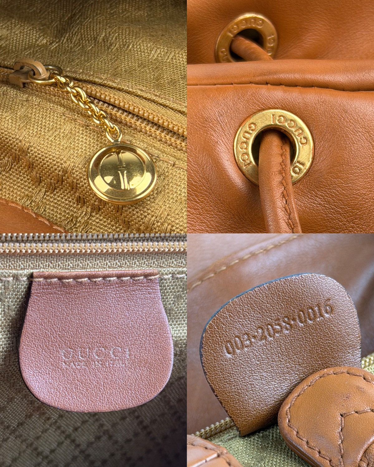 Vintage 80s Gucci bamboo cargo backpack