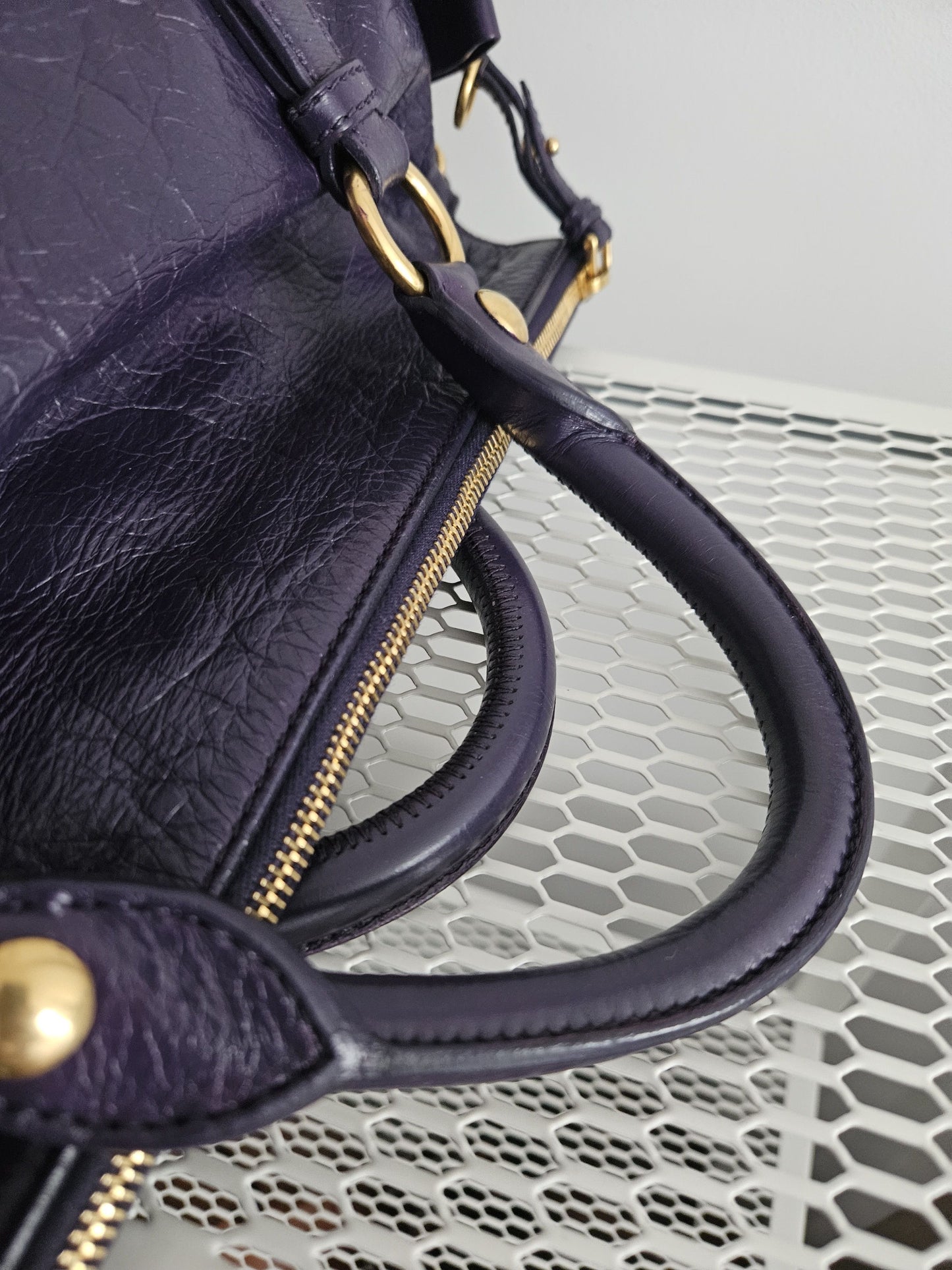 Miu miu vitello bow bag in deep purple