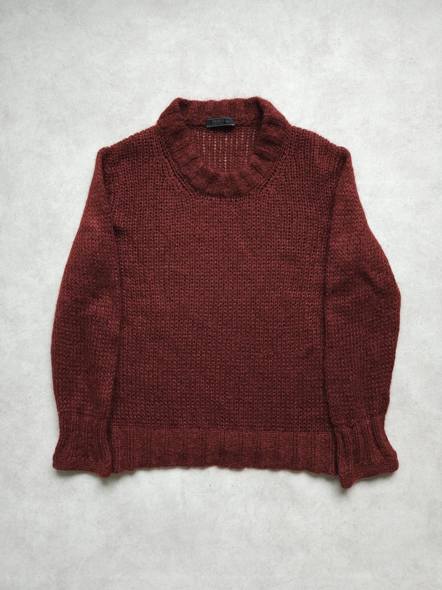 Prada mohair knit in burgundy