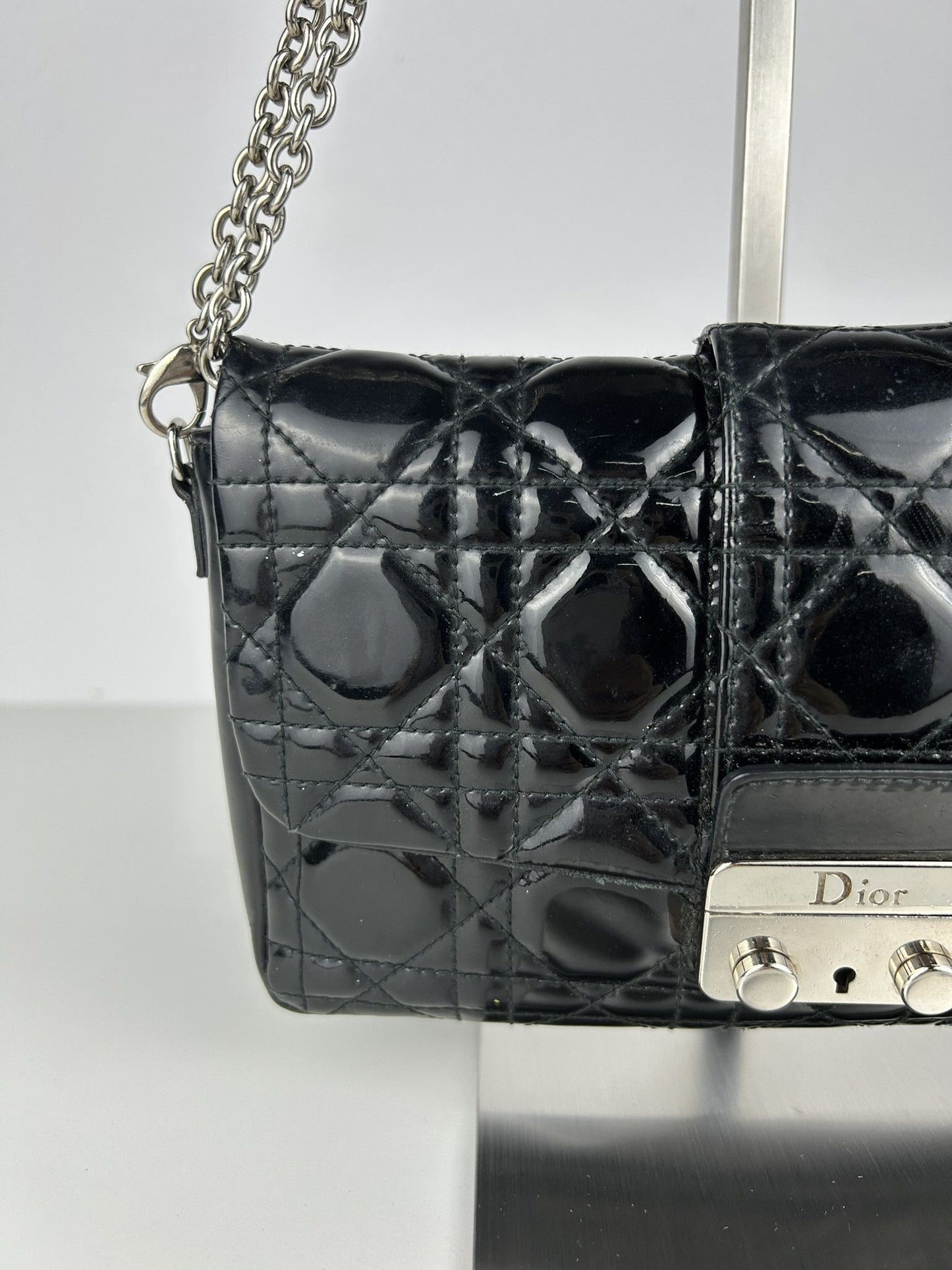 Miss Dior Promenade cannage patent leather handbag woc