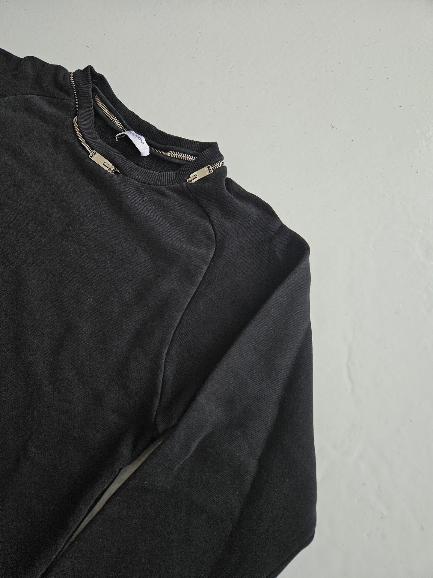 Saint Laurent zip off collar crewneck