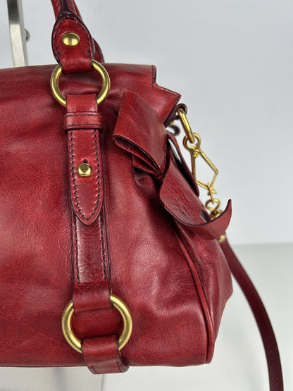 Miu miu vitello small bow bag in red
