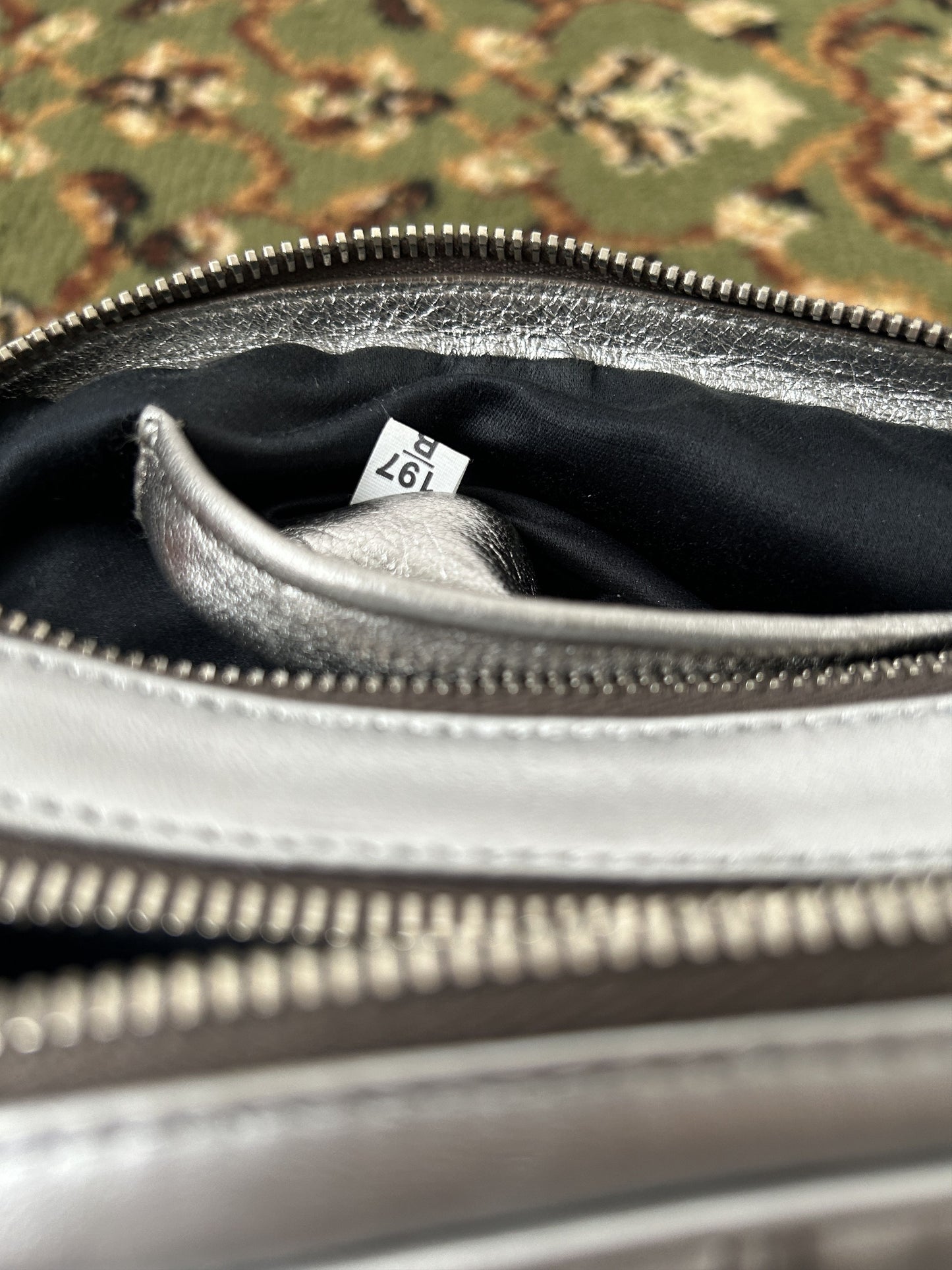 Miu miu matelasse pleated leather silver small crossbody bag
