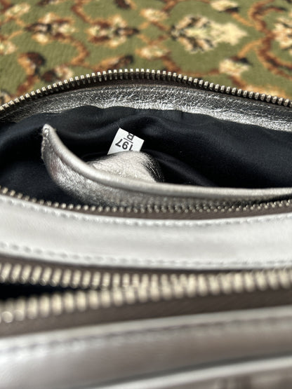 Miu miu matelasse pleated leather silver small crossbody bag