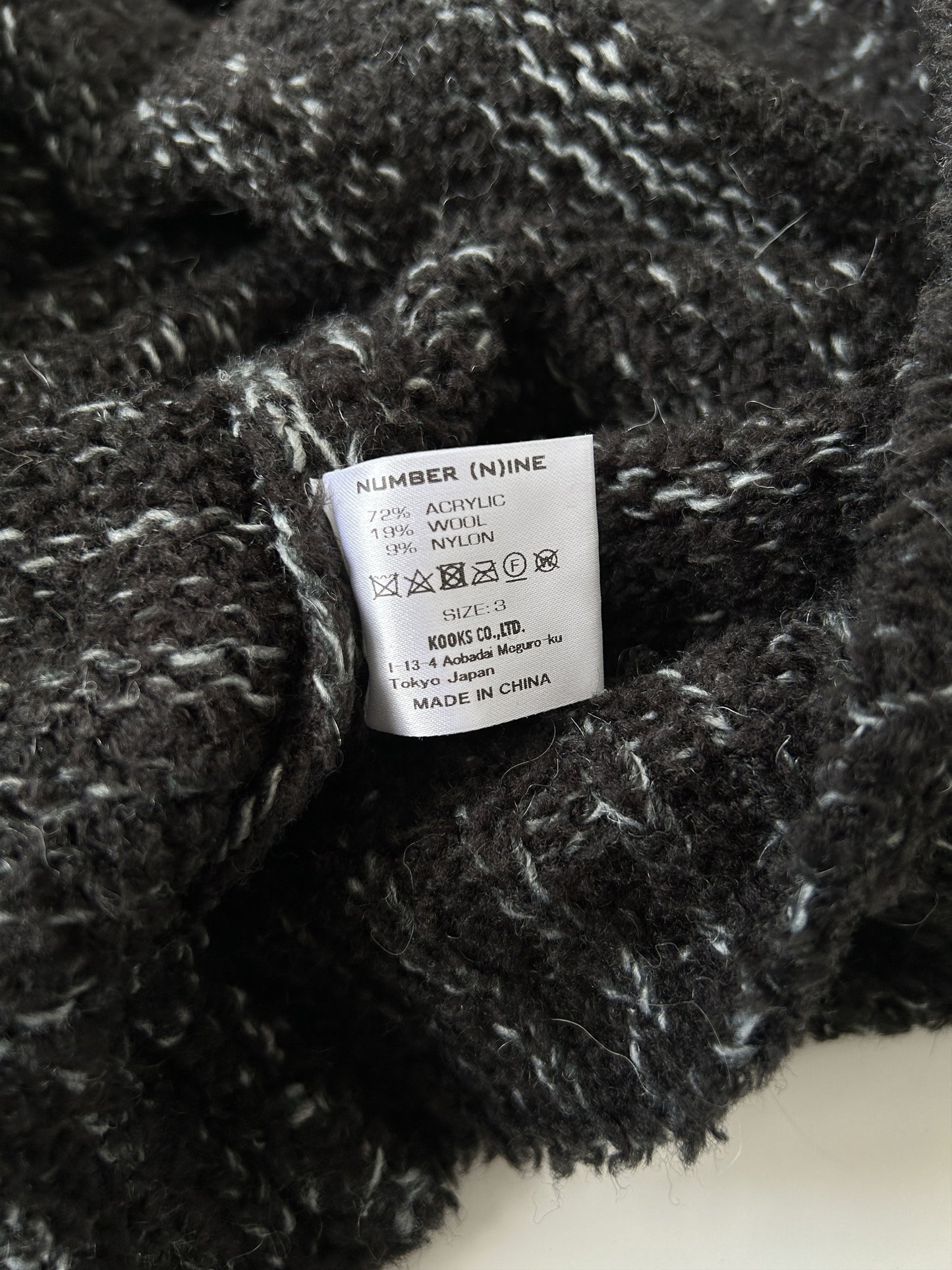 Number Nine oversized melange knit