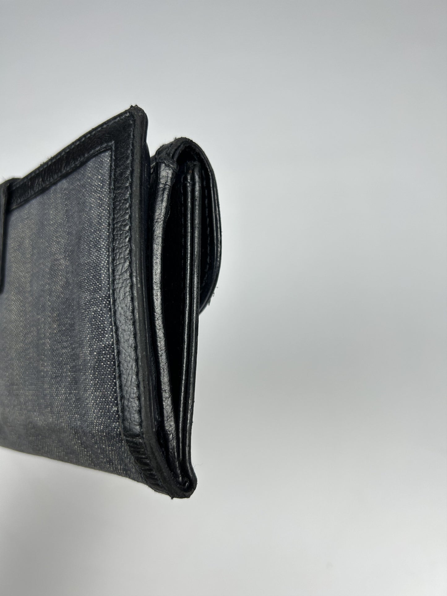 Dior flight monogram canvas and leather long trifold wallet