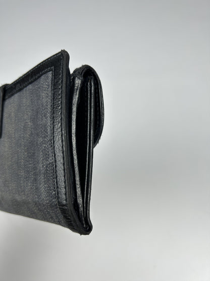 Dior flight monogram canvas and leather long trifold wallet