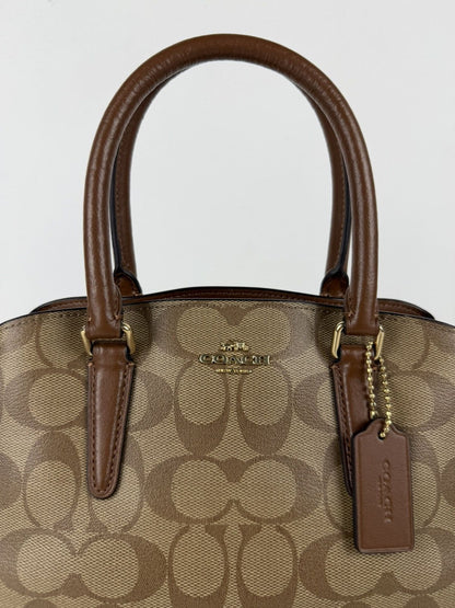 Coach coated signature mini sage carryall handbag