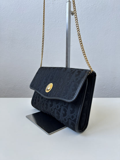 80s Dior trotter oblique monogram canvas chain shoulder bag