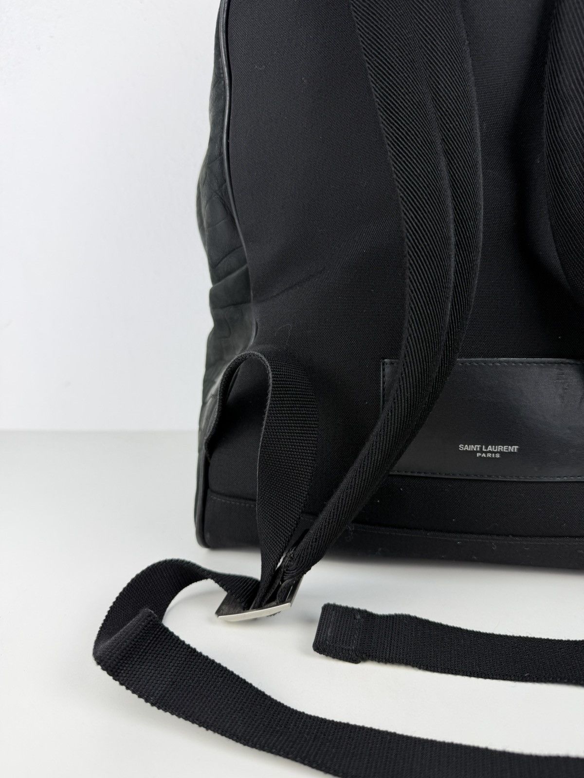 2021 Saint Laurent croc embossed leather city backpack