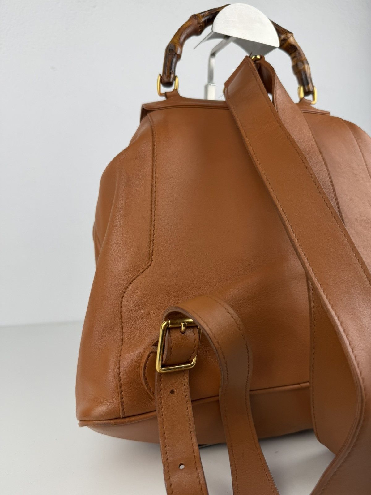 Vintage 80s Gucci bamboo cargo backpack