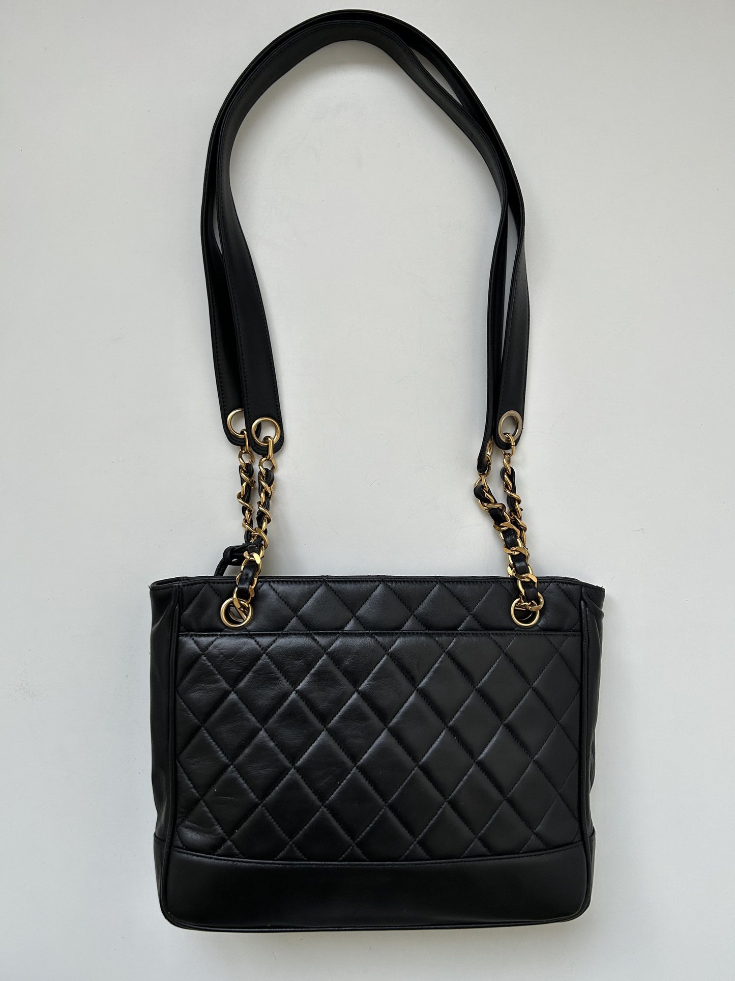 Vintage 90s chanel quilted lambskin matelasse shoulder bag