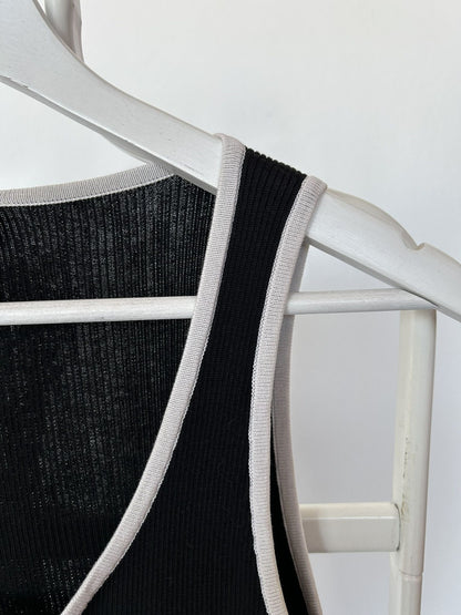 SS1995 Chanel double breasted button up tank top
