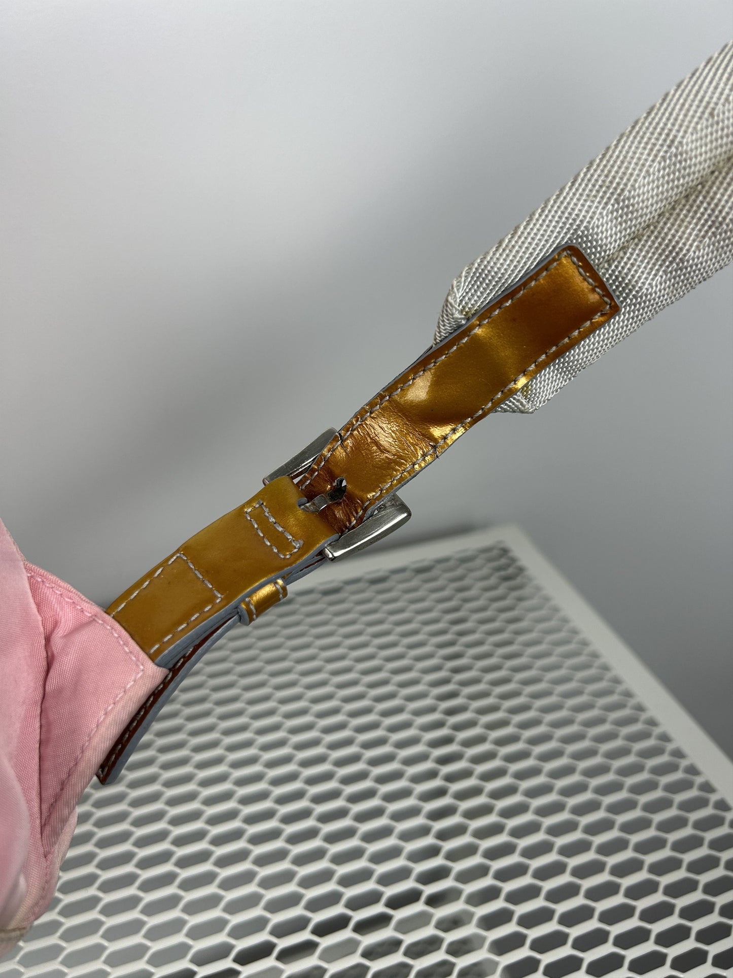 Prada nylon triangle logo pink backpack