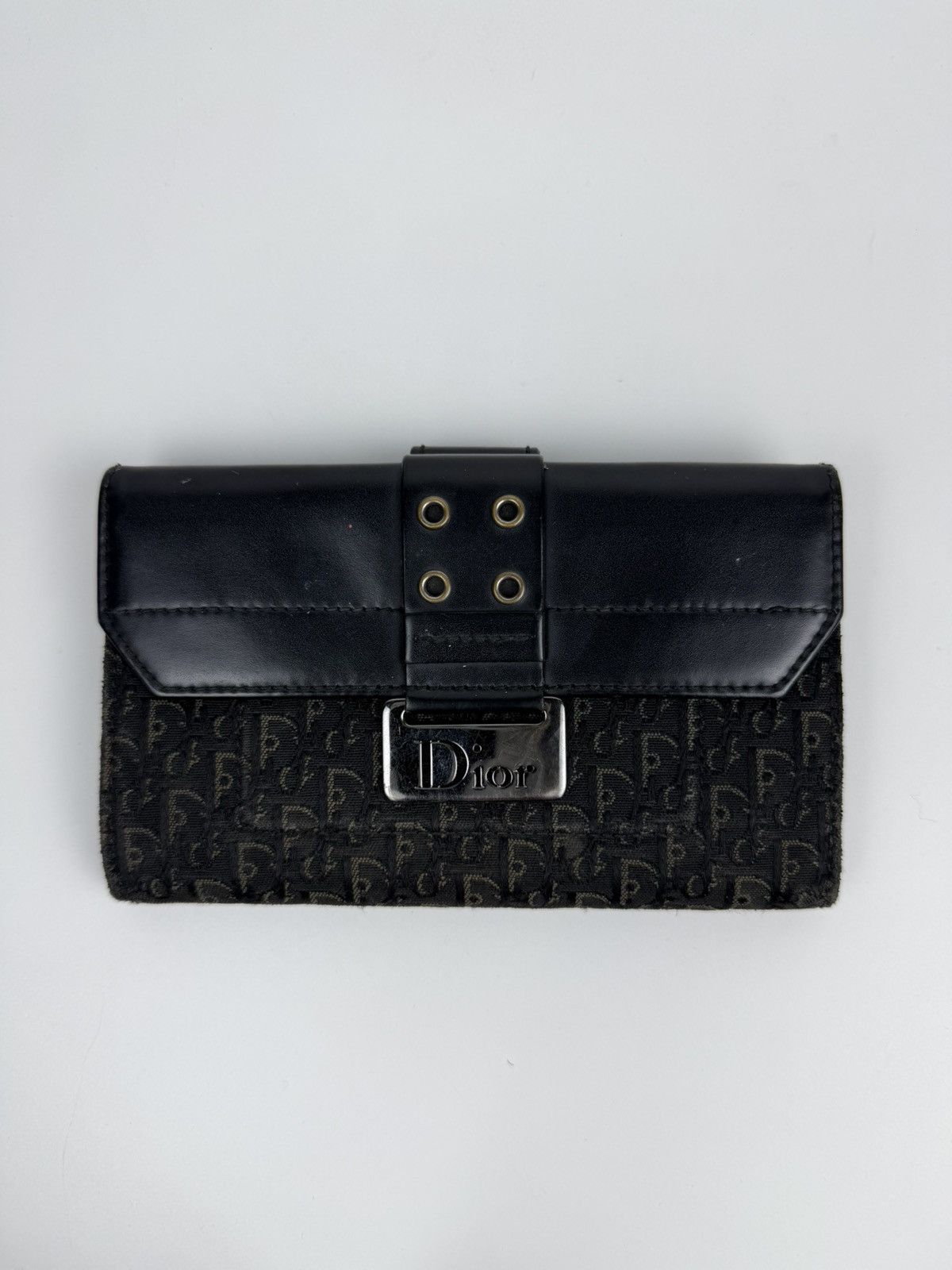 Dior John Galliano era street chic monogram long trifold wallet