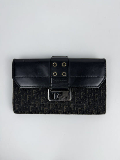 Dior John Galliano era street chic monogram long trifold wallet