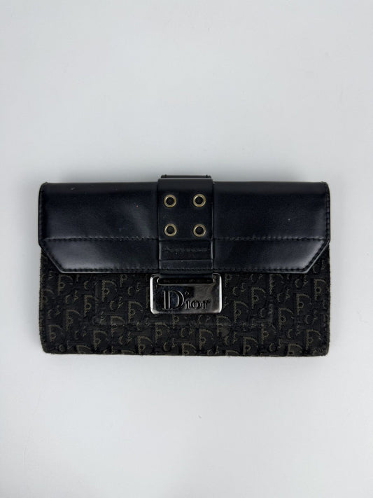 Dior John Galliano era street chic monogram long trifold wallet