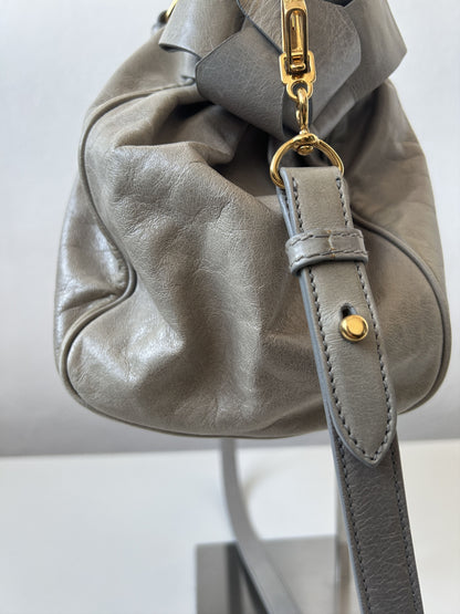 Miu miu vitello bow bag in blueish gray