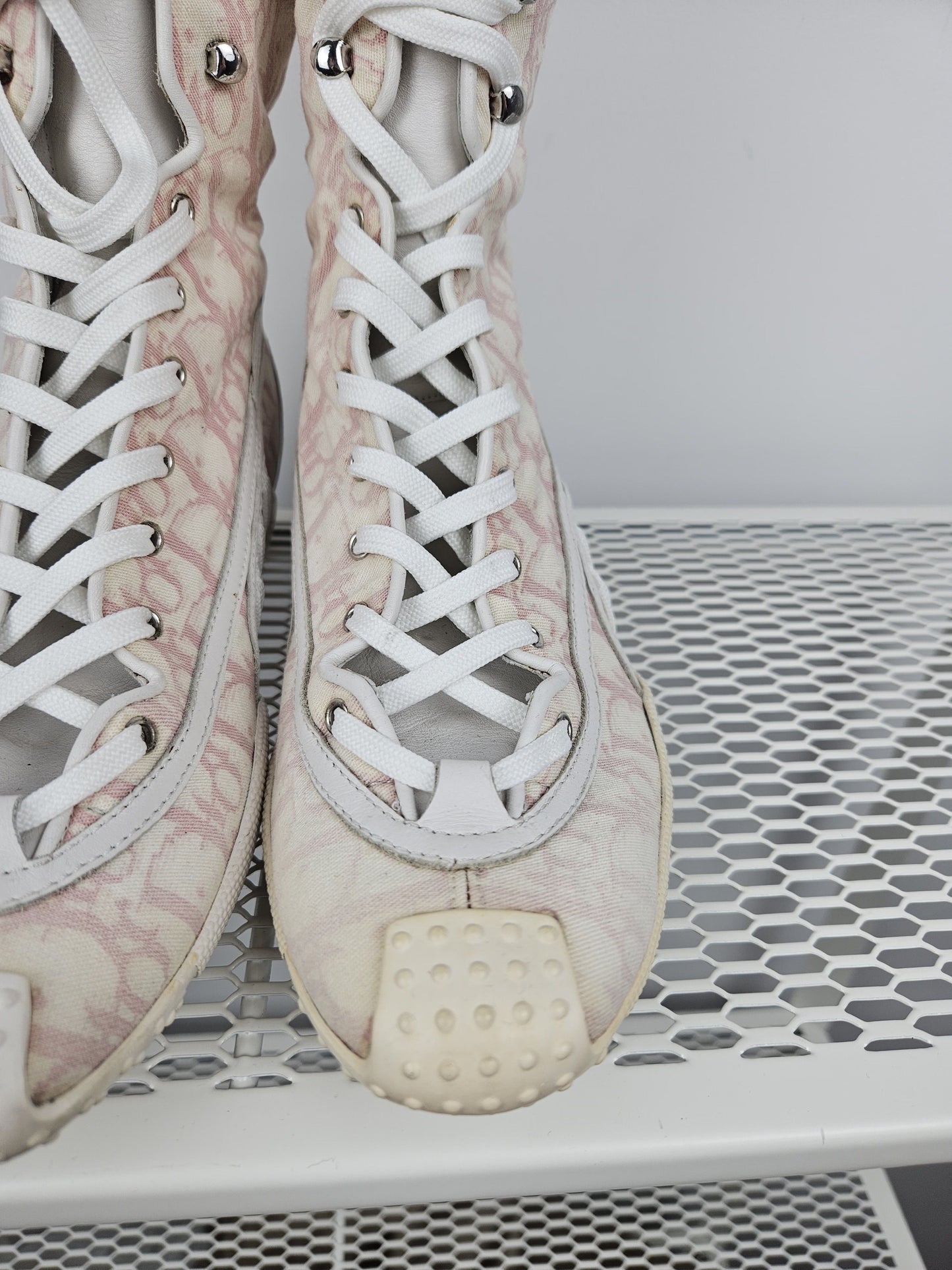 Vintage y2k dior monogram knee height lace up boots