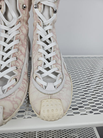 Vintage y2k dior monogram knee height lace up boots