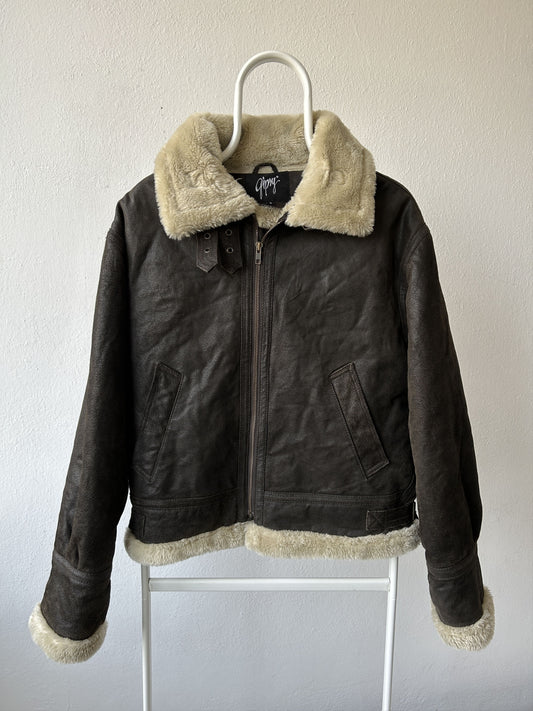 Vintage Gipsy type b3 shearling aviator leather jacket