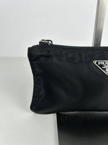 Prada nylon triangle logo mini pouch