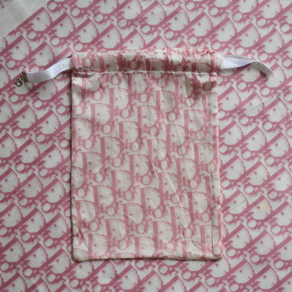 Dior trotter silk & cotton mini scarf pink John galliano era