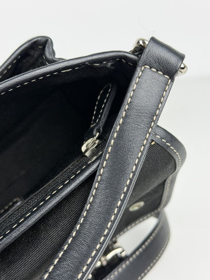 Coach signature leather and canvas shoulder/ crossbody bag