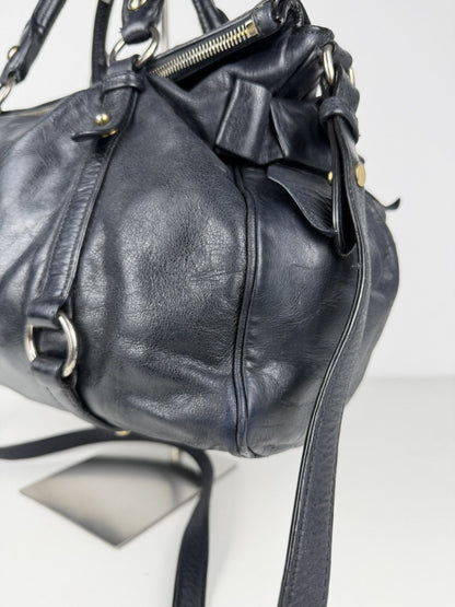 Miu miu vitello bow bag in deep navy