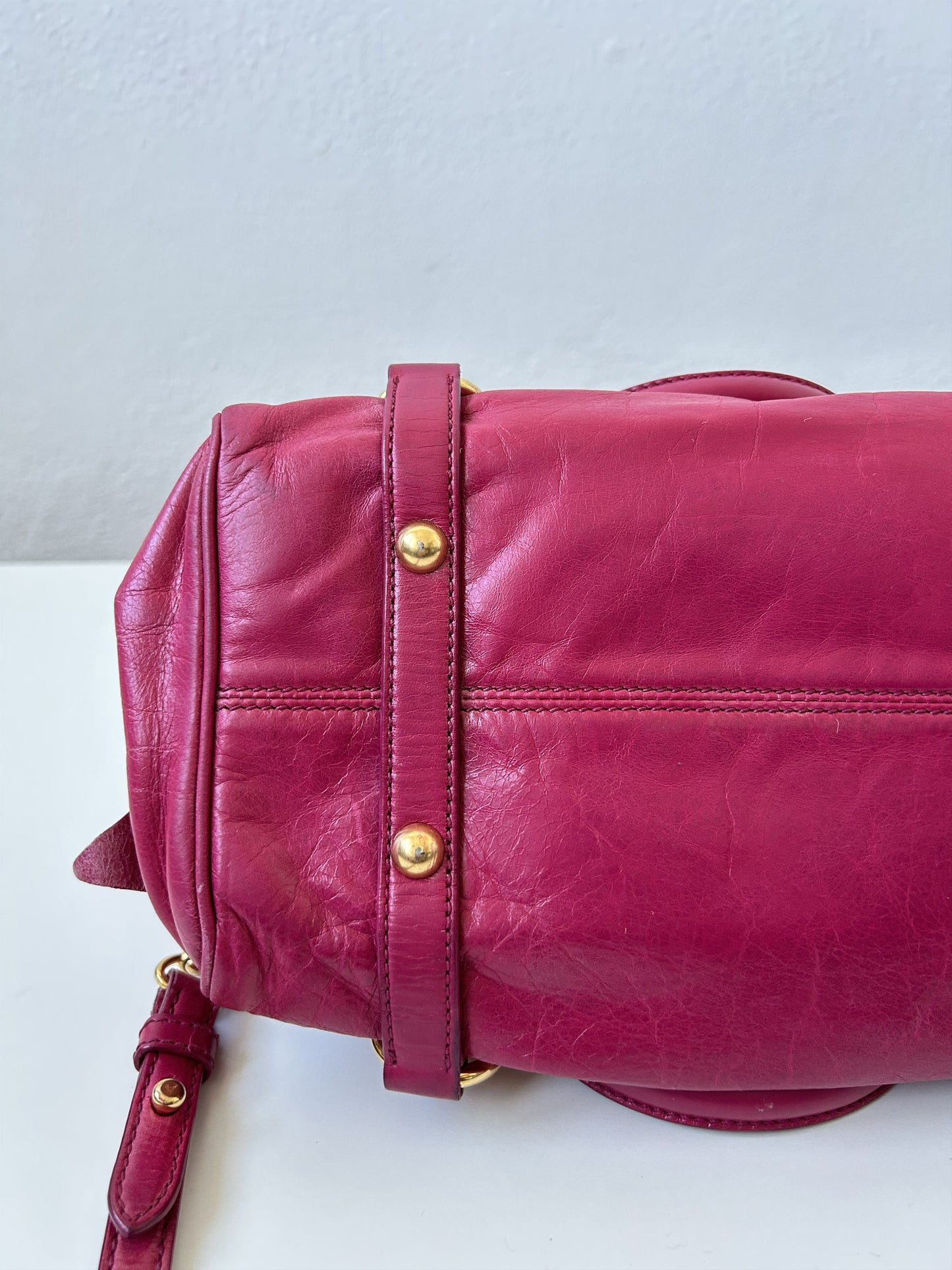 Vintage y2k miu miu vitello bow bag in pink