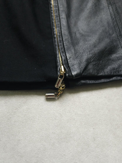 Gianni Versace Couture leather and wool zip off pencil skirt