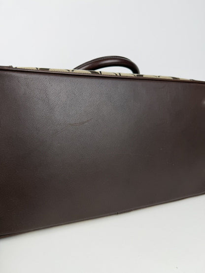 Coach signature leather and canvas tote bag