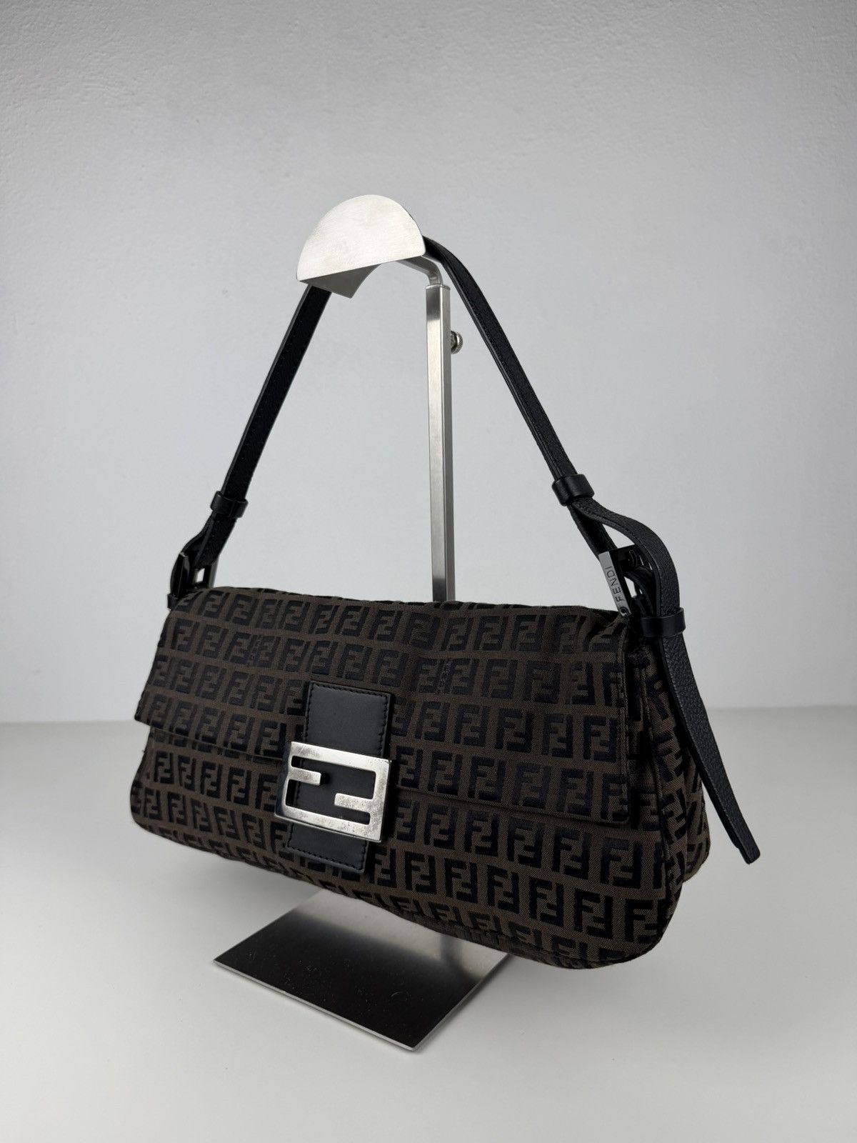 Fendi zucchino monogram canvas baguette