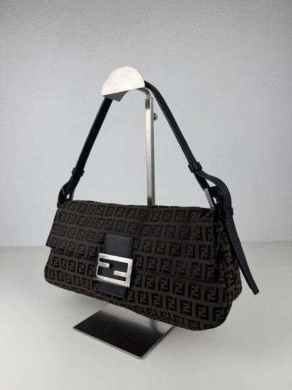 Fendi zucchino monogram canvas baguette