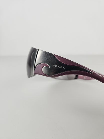 Archive y2k Prada SPR58F wraparound flame sunglasses