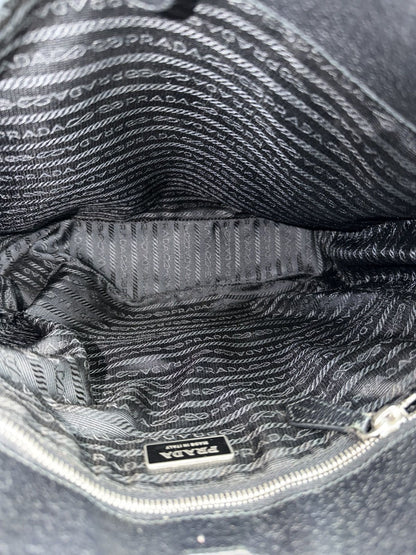 Vintage Prada leather triangle logo tote bag