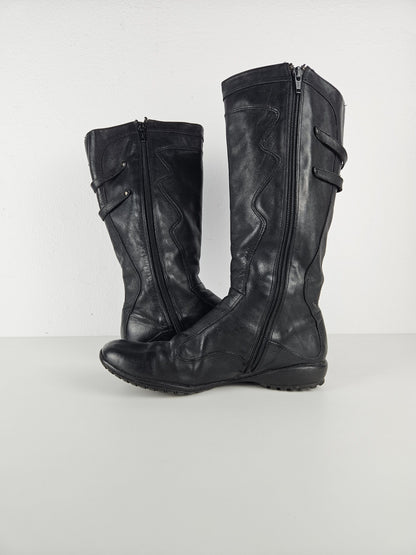 Vintage y2k avant garde leather biker boots