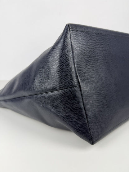 Coach crossgrain leather taxi tote dark navy