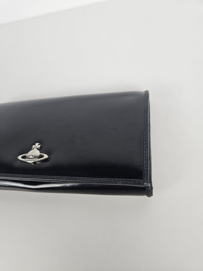 Vivienne Westwood orb black patent leather wallet