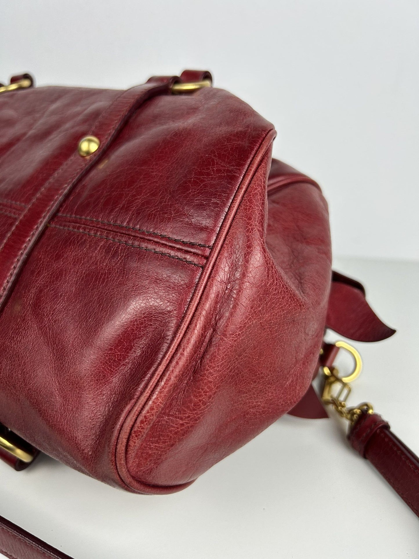 Miu miu vitello bow bag in red