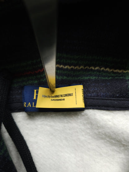 Ralph lauren patchwork print fleece lined zip hoodie